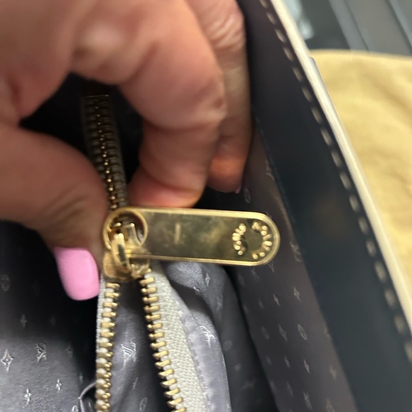 Louis Vuitton Cuir Suhali Blue and Gold Satchel with Trunk-Style Design - Picture 13 of 15